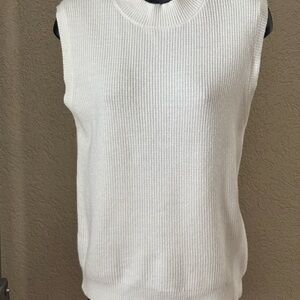 Off White Sleeveless mock neck Knit Sweater